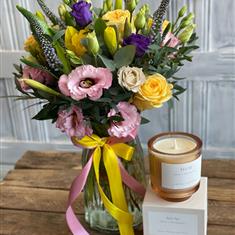 Mother's Day Vase Gift Set with Candle