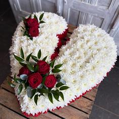 Broken Heart with Rose Spray