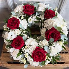 Hydrangea and Rose Wreath