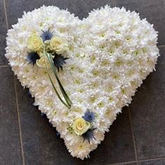 Timeless White Heart with Ivory Spray