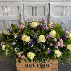 Coffin Spray Cream, lilac and pink