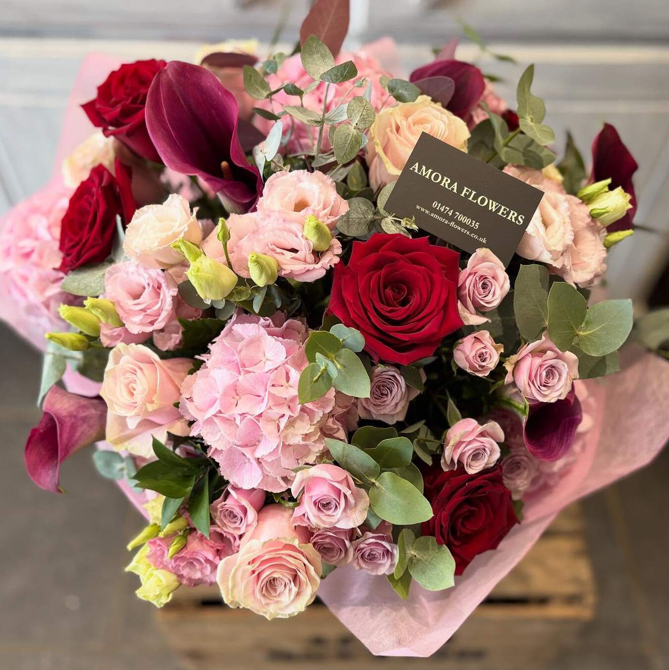 Elegant floral display in a corridor or suite