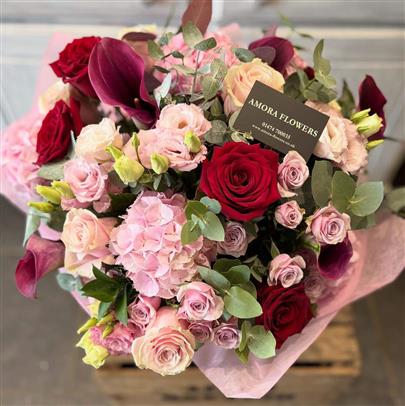 Elegant floral display in a corridor or suite